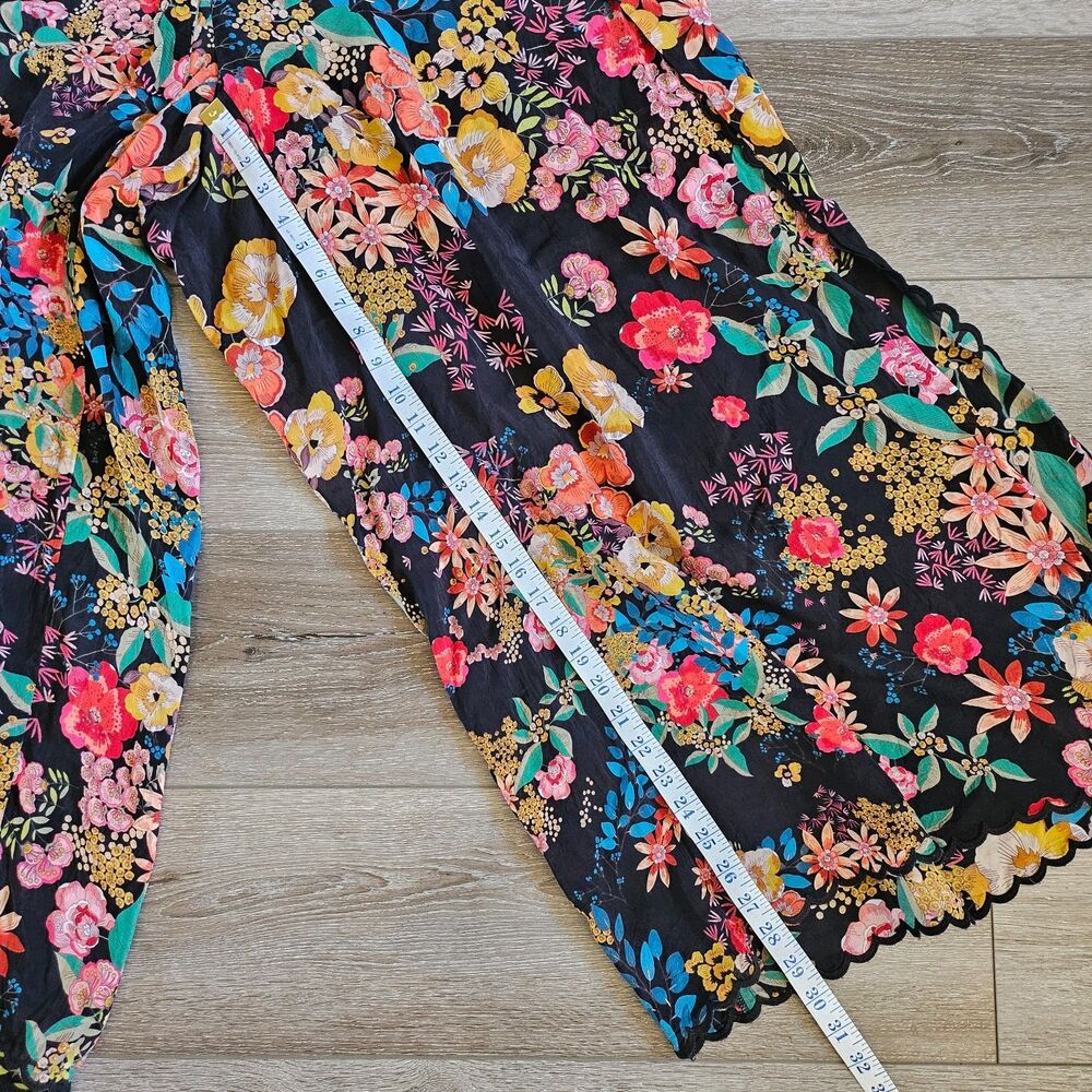 Johnny Was Floral Embroidered Wide leg Sheer Pull on Pants Resort wear 2X READ - Picture 4 of 9
